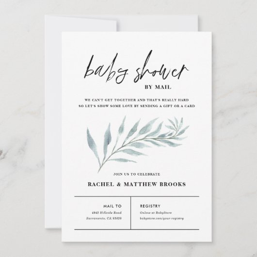 Airy Branch Baby shower per post Kaart (Voorkant)