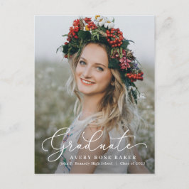 Airy Elegance EDITABLE COLOR Afstuderen Briefkaart