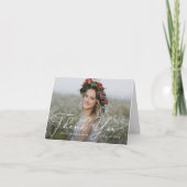 Airy Elegance EDITABLE COLOR Afstuderen Hartelijk Bedankkaart (Voorkant)