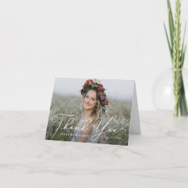 Airy Elegance EDITABLE COLOR Afstuderen Hartelijk  Bedankkaart