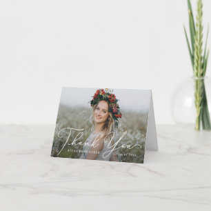 Airy Elegance EDITABLE COLOR Afstuderen Hartelijk Bedankkaart