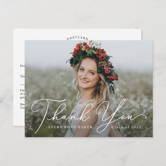 Airy Elegance EDITABLE COLOR Afstuderen Hartelijk Briefkaart (Voorkant / Achterkant)