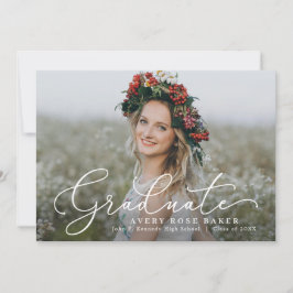 Airy Elegance EDITABLE COLOR Afstuderen Invitation Aankondiging