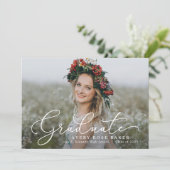 Airy Elegance EDITABLE COLOR Afstuderen Invitation Aankondiging (Staand voorkant)
