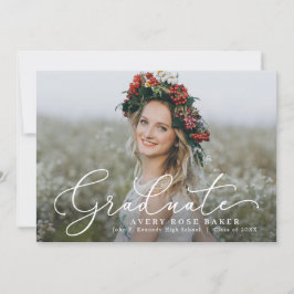 Airy Elegance EDITABLE COLOR Afstuderen Invitation Aankondiging