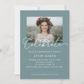 Airy Elegance EDITABLE COLOR Afstuderen Invitation Aankondiging (Achterkant)