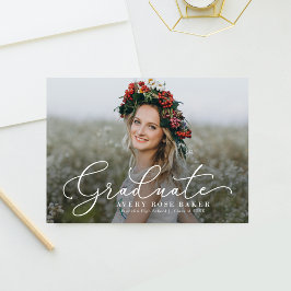 Airy Elegance EDITABLE COLOR Afstuderen Invitation Aankondiging