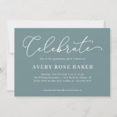 Airy Elegance EDITABLE COLOR Afstuderen Invitation Aankondiging (Achterkant)