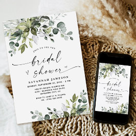 Airy Eucalyptus Greenery Boho Rustic Vrijgezellenf Kaart