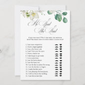 Airy Eucalyptus Greenery Boho Rustic Vrijgezellenf Kaart (Voorkant)