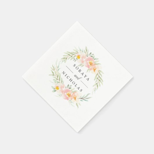 Airy Floral | Aangepaste bruiloft Servet (Hoek)