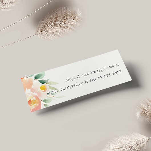 Airy Floral Bridal Registry Insert Kaarten Mini Visitekaartjes