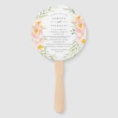 Airy Floral bruiloft programma Handwaaier (Voorkant)