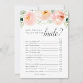 Airy Floral Double Sided Vrijgezellenfeest Game Kaart (Voorkant)