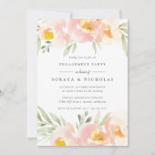 Airy Floral Engagement Party Invitation Kaart (Voorkant)