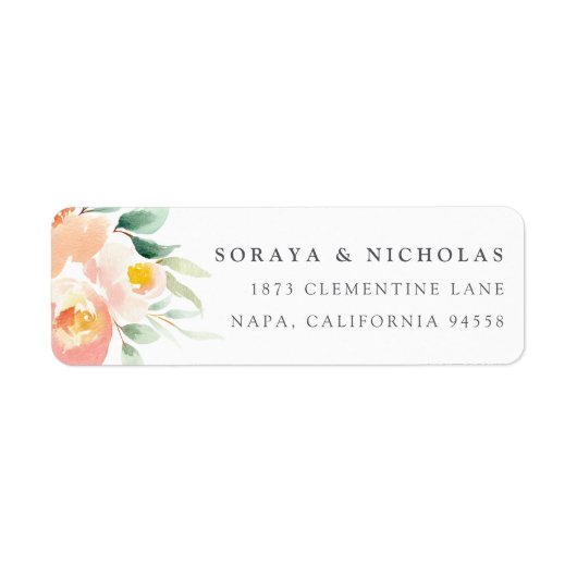 Airy Floral Return-adres Etiket (Voorkant)
