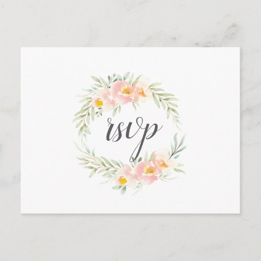 Airy Floral RSVP-Briefkaart met keuzevrijheid Uitnodiging Briefkaart (Voorkant)