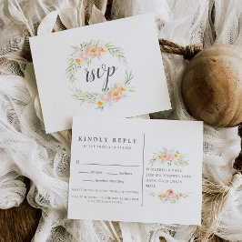 Airy Floral RSVP-Briefkaart met keuzevrijheid Uitnodiging Briefkaart