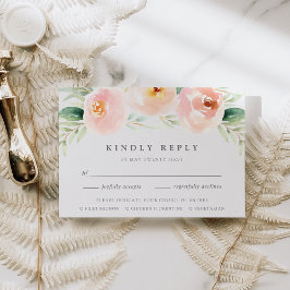 Airy Floral RSVP-kaart met maaltijdkeuze RSVP Kaartje
