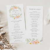 Airy Floral Wedding Ceremony Programme Programmakaart