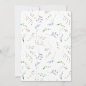 Airy French Blue Floral Pill Lijst Wedding Kaart (Achterkant)
