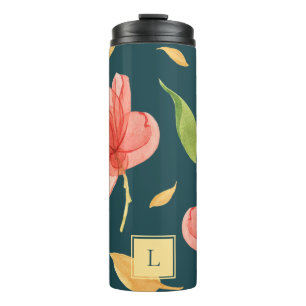 Airy Garden Floral Monogram Thermal Tumbler Thermosbeker