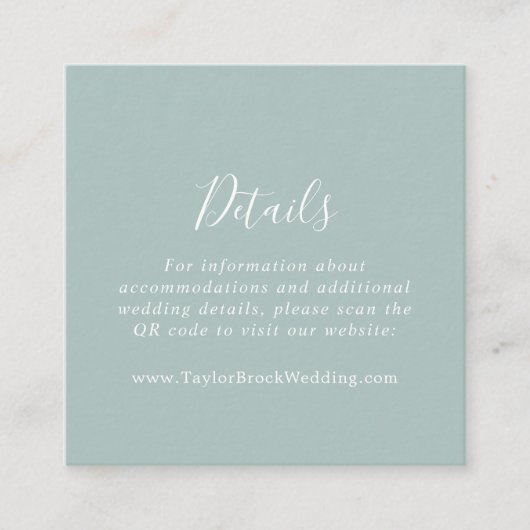 Airy Green Coördinaat QR Code Details Informatiekaartje (Voorkant)