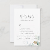 Airy Greenery Afdrukbare of Gedrukte Menu RSVP-Kaa Kaart (Voorkant)