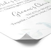 Airy Greenery and Gold Leaf Signature Drinken Sign Poster (Hoek)