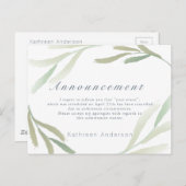 Airy Greenery Annuleringsaankondiging Briefkaart (Voorkant / Achterkant)