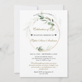 Airy Greenery Celebration of Life Funeral Memorial Kaart