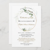 Airy Greenery Celebration of Life Funeral Memorial Kaart (Voorkant / Achterkant)