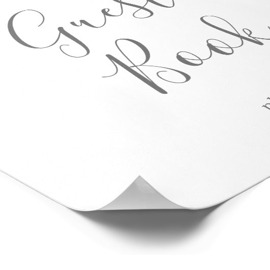 Airy Greenery en Gold Leaf Guest Book Sign Poster (Hoek)