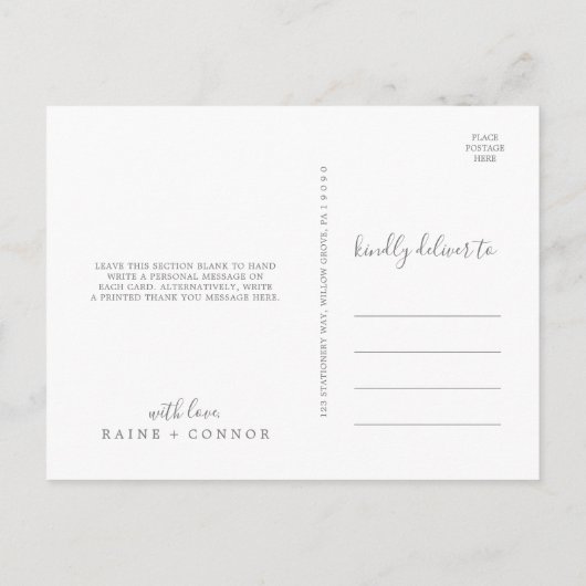 Airy Greenery en Gold Leaf Hartelijk dank Briefkaa Briefkaart (Achterkant)