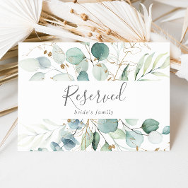 Airy Greenery en Gold Leaf Reserved Sign