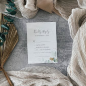 Airy Greenery en Gold Leaf Song Request RSVP-kaart RSVP Kaartje