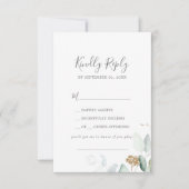 Airy Greenery en Gold Leaf Song Request RSVP-kaart RSVP Kaartje (Voorkant)