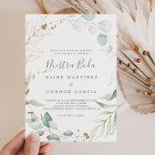 Airy Greenery en Gold Leaf Spain Nuestra Boda Kaart