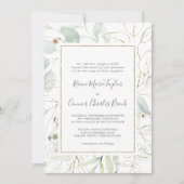Airy Greenery en Gold Leaf Traditional Wedding Kaart (Voorkant)