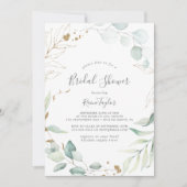Airy Greenery en Gold Leaf Vrijgezellenfeest Kaart (Voorkant)