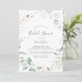 Airy Greenery en Gold Leaf Vrijgezellenfeest Kaart (Staand voorkant)