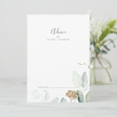 Airy Greenery en Gold Leaf Wedding Advieskaart (Staand voorkant)