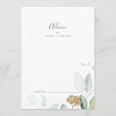 Airy Greenery en Gold Leaf Wedding Advieskaart (Voorkant)