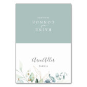 Airy Greenery en Gold Leaf Wedding Place Cards Kaart (Voorkant)