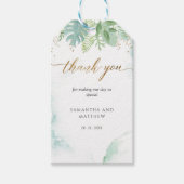 Airy Greenery en Waterverf Dank u Label Cadeaulabel (Voorkant)