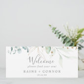 Airy Greenery Hanging Seating Chart Welcome Header (Staand voorkant)