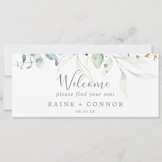 Airy Greenery Hanging Seating Chart Welcome Header (Voorkant)