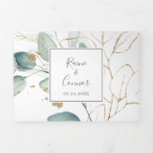 Airy Greenery | Leaf Back Wedding All in One Drieluik Uitnodiging (Cover)