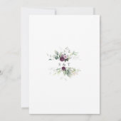 Airy Greenery Paars Pink Flowers Gold Wedding Kaart (Achterkant)