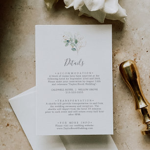 Airy Greenery Wedding Details Enclosure Kaart